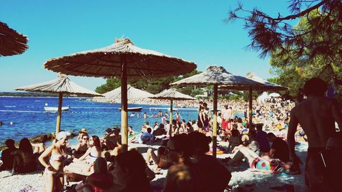 People enjoying at beach