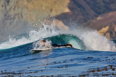 Water splashing in sea