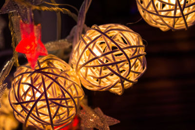 Close-up of illuminated christmas decoration