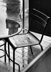 Empty benches in the dark