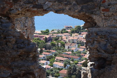 High angle view of townscape