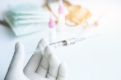 Close-up of person holding hands