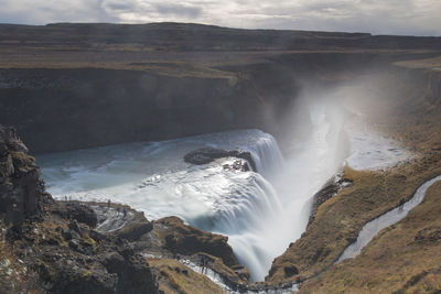 Scenic view of waterfall