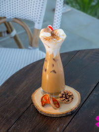 Close-up of dessert on table