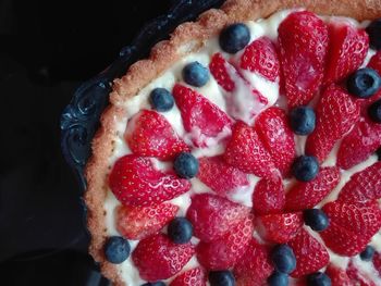 Close-up of strawberry cake