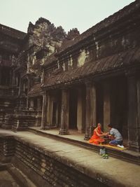 Exterior of temple against building