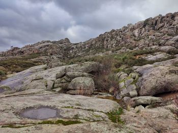 Scenic view of rocky mountains against sky