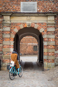 Man riding bicycle