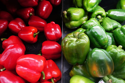 Full frame shot of bell peppers at market