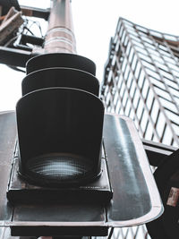 Low angle view of machine part