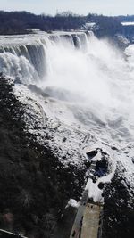Scenic view of niagara falls during winter