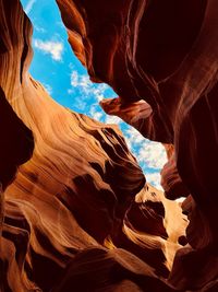 Low angle view of rock formations
