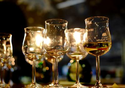 Close-up of wine glass on table