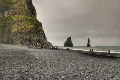 Tourists at seaside