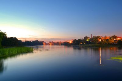 View of river at sunset