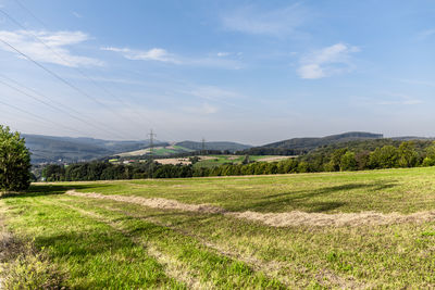 Scenic view of field against sky