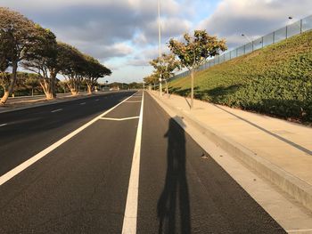 Road by trees against sky