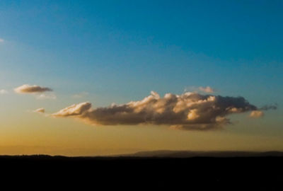 Scenic view of silhouette landscape against sky during sunset