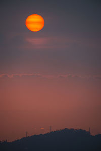 Scenic view of orange sky