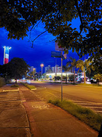 View of city street at night