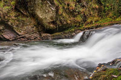 Scenic view of waterfall