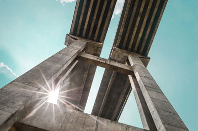 Low angle view of bridge against sky