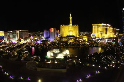 Illuminated city at night