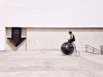 Man cycling on bicycle