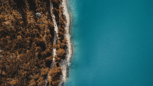 Braies lake aerial view