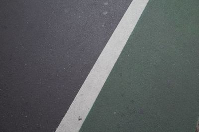 High angle view of zebra crossing on road