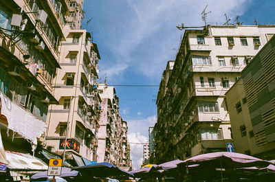 Low angle view of buildings against sky