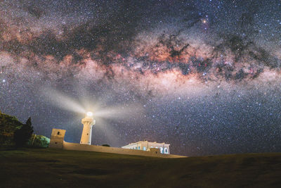 Scenic view of sea against sky at night