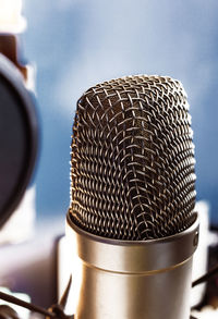 Close-up of condenser microphone 