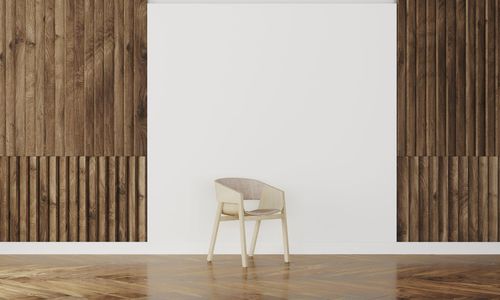 Empty chairs against wall at home