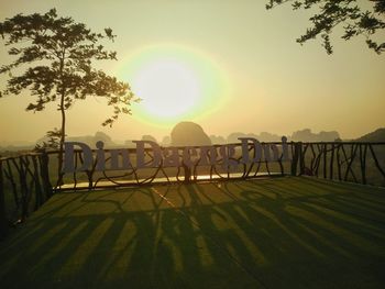 Scenic view of landscape against sky during sunset