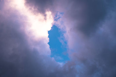 Low angle view of cloudy sky