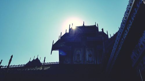 Low angle view of building against clear sky