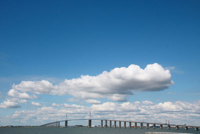Bridge of saint-nazaire against blue sky
