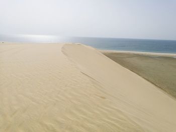 Scenic view of calm sea against clear sky