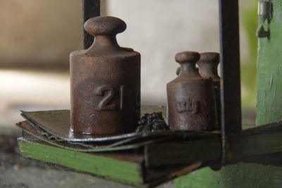 Close-up of weights