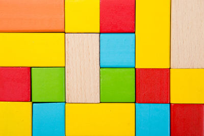 Full frame shot of multi colored toy blocks