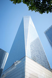 Low angle view of modern building against sky