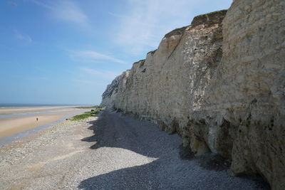 Scenic view of sea at cap blanc-nez against sky