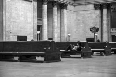 Empty benches in the dark