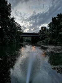 Bridge over river against sky