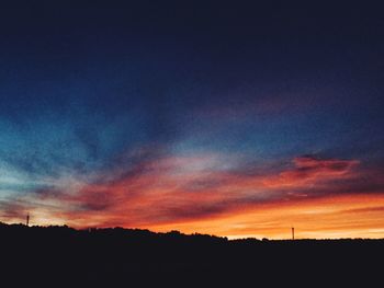 Scenic view of dramatic sky during sunset