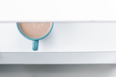 High angle view of coffee on table