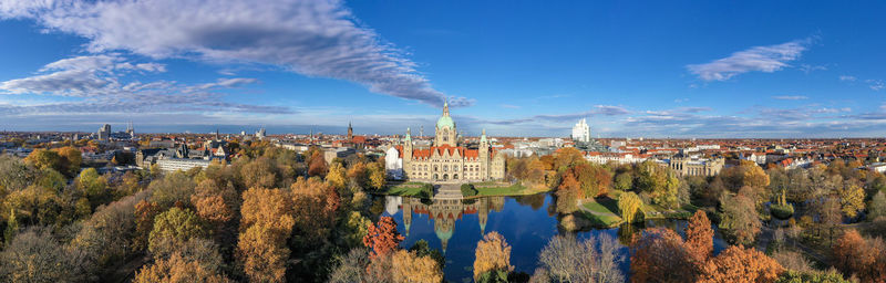 Panoramic view of buildings against sky