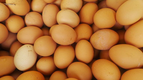 Full frame shot of eggs in market