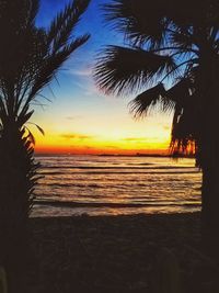 Scenic view of sea during sunset